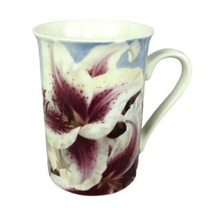 Kent Pottery 1887 Coffee Mug Tea Cup Purple Lily Floral Bone China